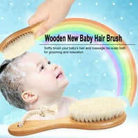 Aibecy drvena dječja četkica za novorođenčad novorođenčad za kosu za kosu meka vunena masaža za kosu