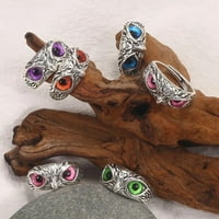Prstenovi za žene Owl Multicolor prsten za oči Retro otvaranje Podesivi prsten Unisex