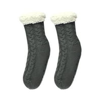 Farfi žene jesenski zimski plišani oblozi protiv klizanja twist pletene tople čizme Podne čarape