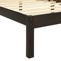 Priličan okvir platforme dvostrukih drvenih platforme sa uzglavljem, espresso