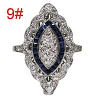 Podplag Valentines Day Pokloni, Modne žene Crystal Silver Cubic cirkonijska prstena prstena za nakit