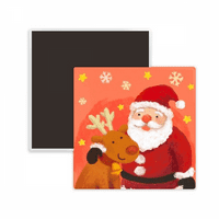 MAS Santa Claus Snowflake Elk Festival Square Cercas Frižider Magnet Sadržaj memento