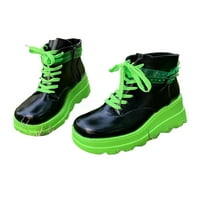 Ženske platforme modne čizme visoke pete Zip punk goth borbene čizme crna zelena 5,5