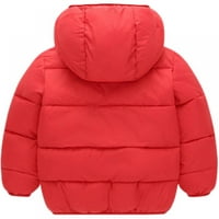 Dječji zimski kaput s kapuljačom sa kapuljačom plišana obloga od čvrstog gornjeg odjeće 2-7T Cleance