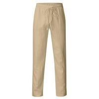 Wyongtao Muške pamučne hlače plus veličina elastična struka navlaka za trčanje casual labavo radnoj