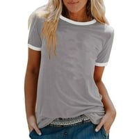 Ljetne bluze za žene Žene Modni povremeni ispis O-izrez Labavi majica kratkih rukava TOP bluza pulover