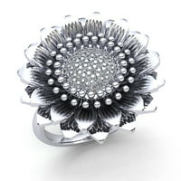 0,5CTW Okrugli sjajni rez dame cvijet Vintage godišnjica Angažman prsten od punog 10k ruža, bijela ili
