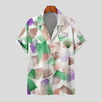 Muška labava fit košulja Lapel pulover Prodaja kravata Dye Doodle Ispis Tees Fashion Summer Hawaiian