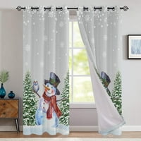 Sanviglor Xmas prozor za zavjese BlackOut Božićne zavjese Gromet dugi zavjese Luksuzni kućni dekor plašten
