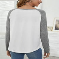 Zračni ženski blok za patchwork Henley vrhovi majica s okruglim vratom Tunic majica