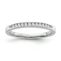 Fini nakit Sterling Silver Diamond BAND prsten, veličine 7