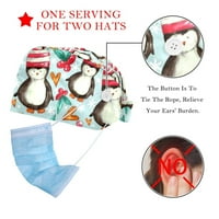 Ownta Radna kapa s gumbom i dunkom Podnožje kravata za žene za žene VodeniColorwinter Penguin
