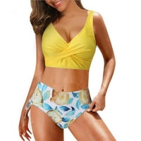 CatAlem ženski kupaći kupaći komični odijelo bikini dugi vrtovi dva tiskana bikini Ženska Visoka set