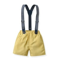 Funicet Toddler Baby Boy ljetna odjeća kratki rukav Bowtie Vintage Vest Suspender Shorts Gentleman Set