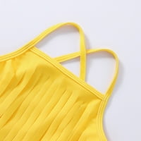 Gubotare Summer Toddler Girls Bowknot Sunflower Prints Tassel Tri kupa kupaći kostimi Bikini kupaći
