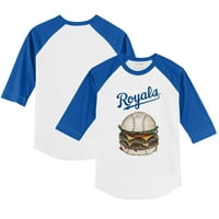 Toddler Tiny Turpap White Royal Kansas City Royals Burger 3 majica sa 4 rukava