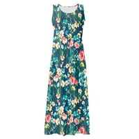 Sksloeg ljetna haljina plus veličina dame casual cvjetni tiskani visoko struk a-line dugi maxi suknje