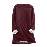Shiusina ženske majice Casaula debela fleka Duks zimski baršunast Topla O-izrez Donje rublje Top Wine
