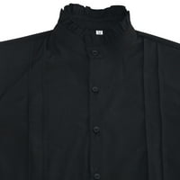 Muška majica muško gotičko vintage sudska košulja štandac ovratnik u obliku čipke ovratnik dugih rukava