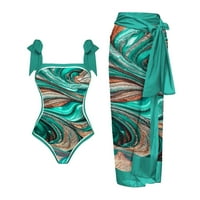 Jednodijelni kupaći kostimi za kupaći kostimi sa šifronom omotačem oko duge suknje za žene vintage ljetno