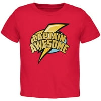 Kapetan Awesome Crvena majica Toddler - 2t