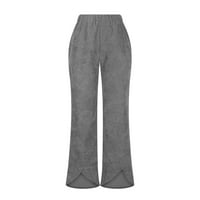 Širokoj pantalone za žene za žene elastične struke pantalone labave udobne balačke joge hlače Split