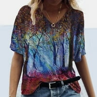 Bluze za žene Ljeto Ležerne prilike V izrez Majica kratkih rukava Vintage