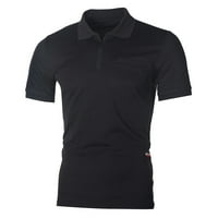 Muška patentna polo majica casual s kratkim rukavima STRET SLIM FIT COLLARED majica Ribded Work Golf