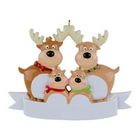 Osnovni božićni ukrasi personalizirani obiteljski božićni Xmas Tree Bauble Decoration Ornament Elk Deer Porodični Božićni odmor ukrasi