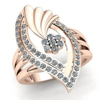 Prirodno 0,75ct okruglo Diamond Dame Dame Bridal Fancy Angažman prsten od punog 10k ruža, bijelo ili žuto zlato JK I1