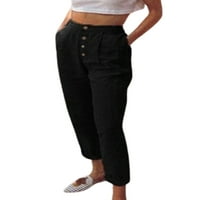 Ženske casual teretne pantalone za teret dame visoki džep za struk Džungre duge hlače