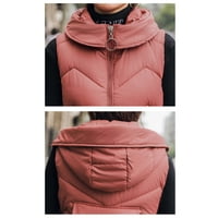 Outfmvch duksevi za žene topla zima zadebljana pamučna jakna prekrivena sa dugim parkovskim prslukom