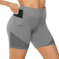 Nizine žene vježbanje sportske hlače elastične struke gamaše prugaste joge kratke hlače rastezanje dna