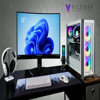 Velztorm Argenti Custom Custom Custom Gaming Desktop, Radeon R XT, WiFi, Bluetooth, 1xUSB 3.2, 1xUSB