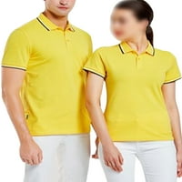 Hait Boys majica rever ovratnik polo vrh solidne boje v izrez muškarci bluza mužjaka dva gumba žuta
