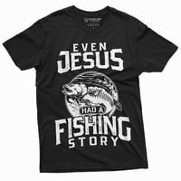 Muški čak i Isus imao je ribolovsku priču Funny majica ribarsku novost