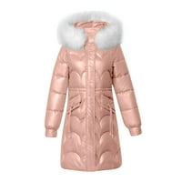 Zimske jakne za žene dugi klirens patentni kapuljač dugih rukava, kapuljač sa kapuljačom, pamučni jakni
