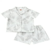 Woshilaocai Toddler Baby Boy Hotsas setovi Havajska odjeća Majica kratkih rukava Top Shorts Ljetna odijela