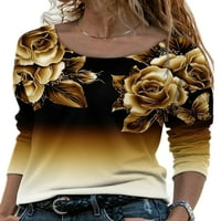 Cindysus dame casual cvjetna tiskana majica Žene Chic tunika bluza vrećica sa loungewebre Crew modni