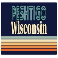 Peshtigo Wisconsin Frižider magnet retro dizajn
