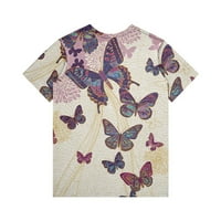 Ženske bluze i vrhovi Dressy Casual Chort rukav Graphic Print majice smeđa 2xl