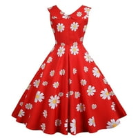 Haljina za ljetnu haljinu za žene sa rukavima Žene bez rukava bez rukava 1950-ih Domaćica Večernja party