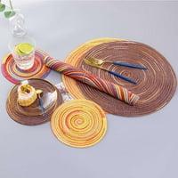 Yubnlvae okrugli placemi za trpezarijski stol tkani otpor na toplinu Lako za čišćenje prostirke za stol Kuhinjski materijal