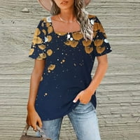 Ženska majica s kratkim rukavima s kratkim rukavima, tiskana majica Top Casual Slim Majice Tee Bluza
