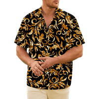 Muški i dječaci Havajski majice Luksuzni majica za print kratkih rukava Baroque casual gumb dolje dizajn Buchona majice, -8xl