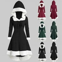 Jesenske haljine za žene trendi zimski dugi rukav s kapuljačom s kapuljačom s kapuljačom, haljina za