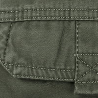 Muške pamučne hlače opušteno fit solidna boja elastična struka ravno puna dužina hlače, ležerna prozračna