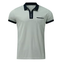 Leey-World Muške grafičke majice Muške polo majice kratki rukav Sportski sport Golf Tenis Majica Siva,
