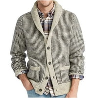 JSaierl Cardigan džemperi za muškarce Knit Shawl ovratnik casure na duginu dugi odjeća s dugim rukavima