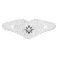 DazzlingRock kolekcija okrugla Accent Lab Grown White Diamond Solitaire Heart Omladići Obećaj Prsten za žene u 10k bijelo zlato, veličine 5